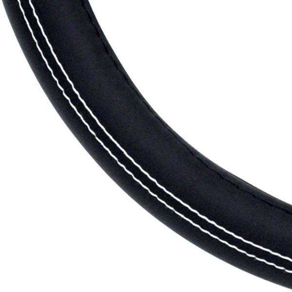 Xkeribom Lenkradbezug 37-38cm Lenkradschoner Lenkradschutz Schwarz Weiss Naht Sport